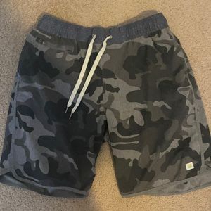 Vuori Camo Athletic Shorts - Black and Gray